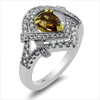 1.42ct.tw. Daimond Fashion Ring. Fancy Dark Brown Pear Shape 0.73ct. GIA Certified 18KTT DKR002841